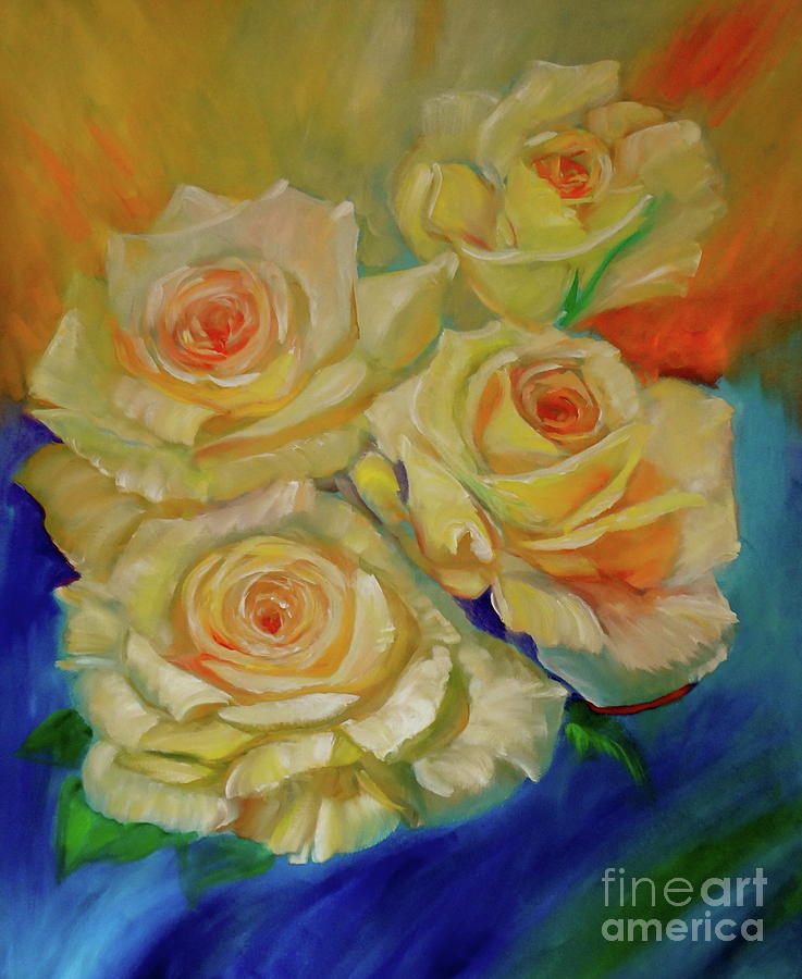 Peace Roses Painting by Jenny Lee