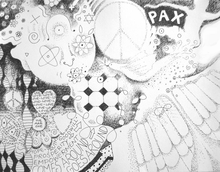 Peace Rules Drawing by Helena Tiainen