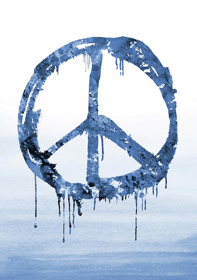 blue peace sign