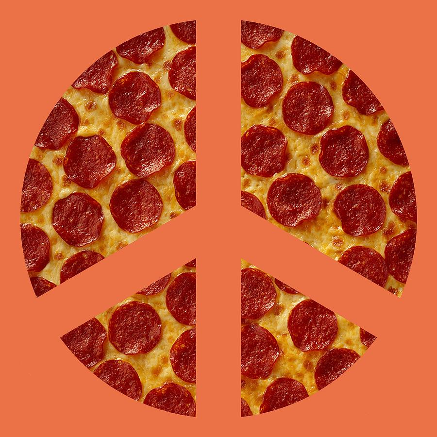 Peace Sign Pizza Digital Art by David G Paul