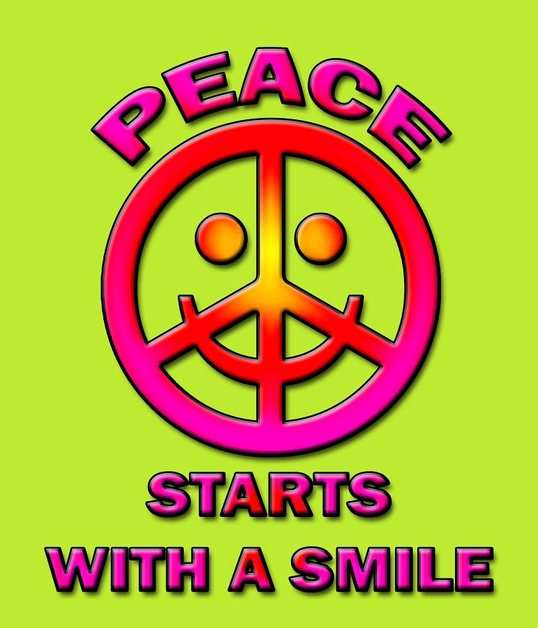 Peace Starts With A Smile Digital Art by David G Paul