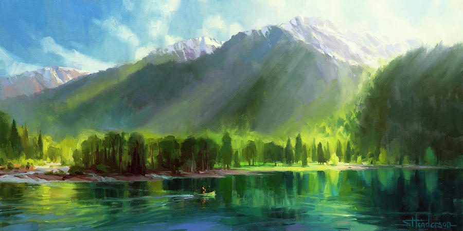 Mountains Painting - Peace by Steve Henderson