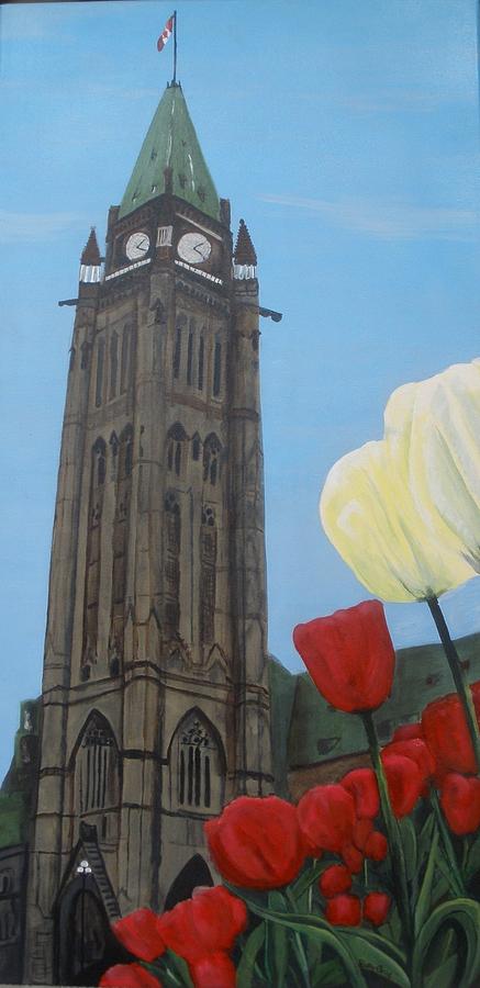 Peace Tower Painting by Betty-Anne McDonald
