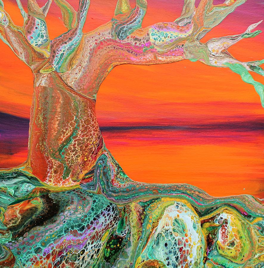 Peace Tree Painting by Kelly Simpson Hagen