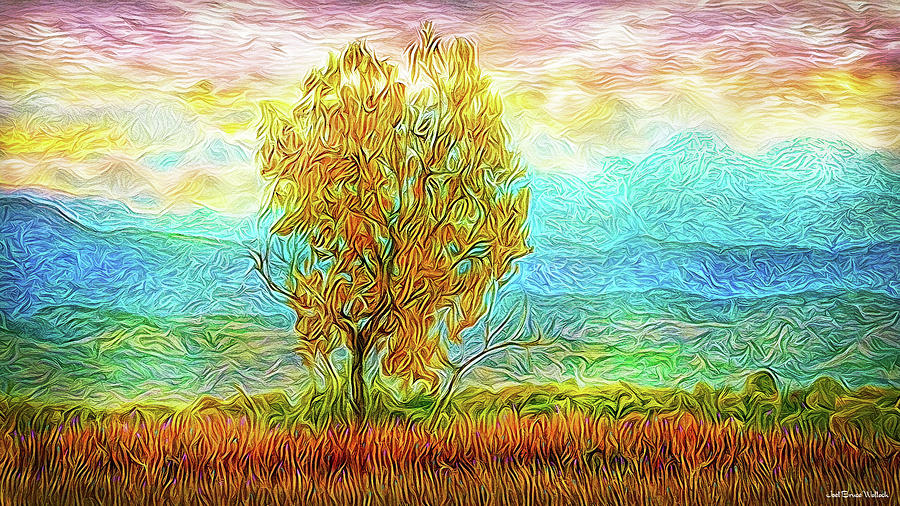 Peace Tree Sunset Digital Art by Joel Bruce Wallach
