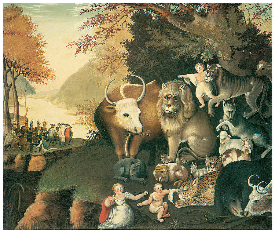 Peaceable Kingdom Painting by Edward Hicks Pixels