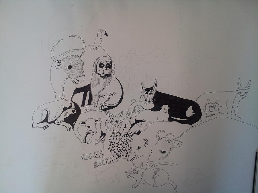 Peaceable Kingdom Unfinished Drawing