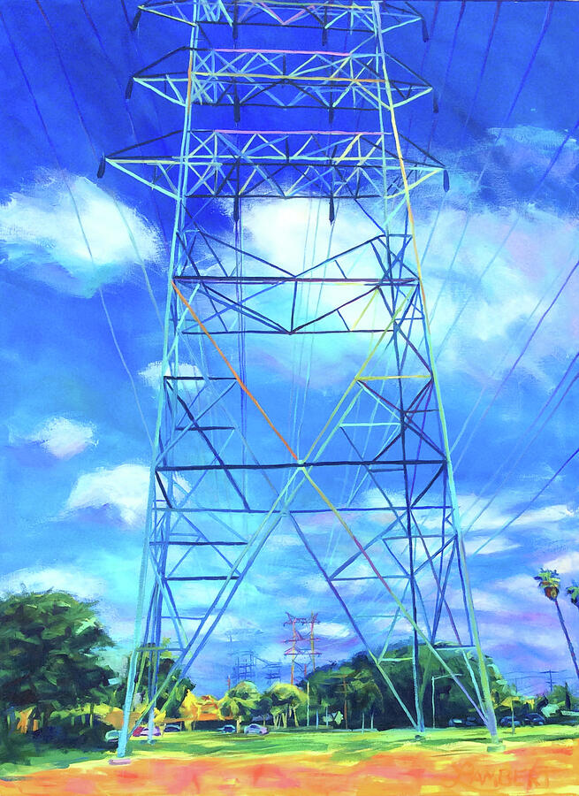 Power Tower Painting - Peaceful by Bonnie Lambert