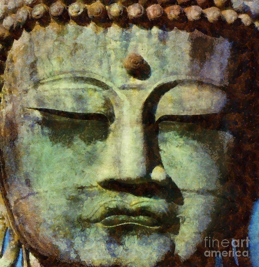 Peaceful Buddha by Sarah Kirk Painting by Esoterica Art Agency