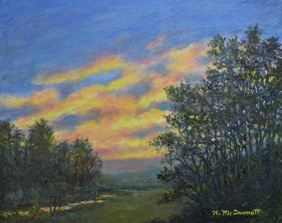 Peaceful Evening Sky Painting by Kathleen McDermott