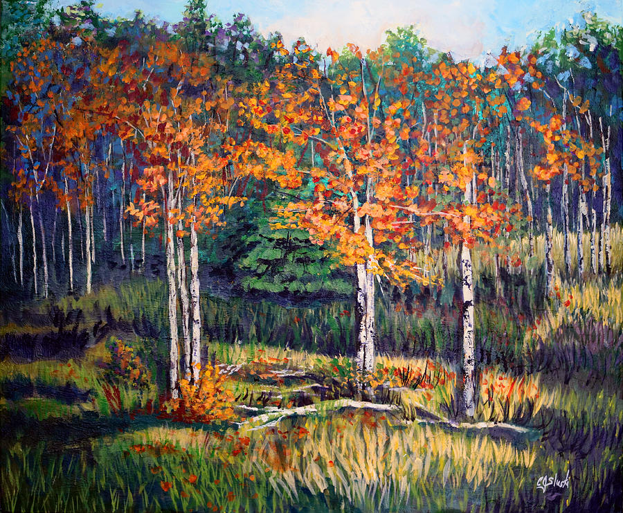 Peaceful Fall Painting by Carole Sluski