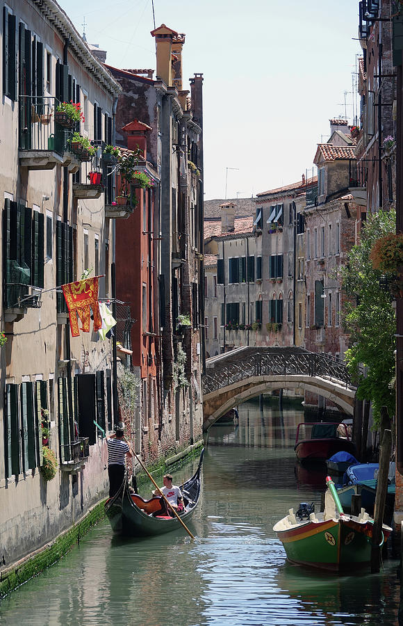 Peaceful Gondola Ride On A Quiet Rio In Venice, Italy Photograph by Rick Rosenshein