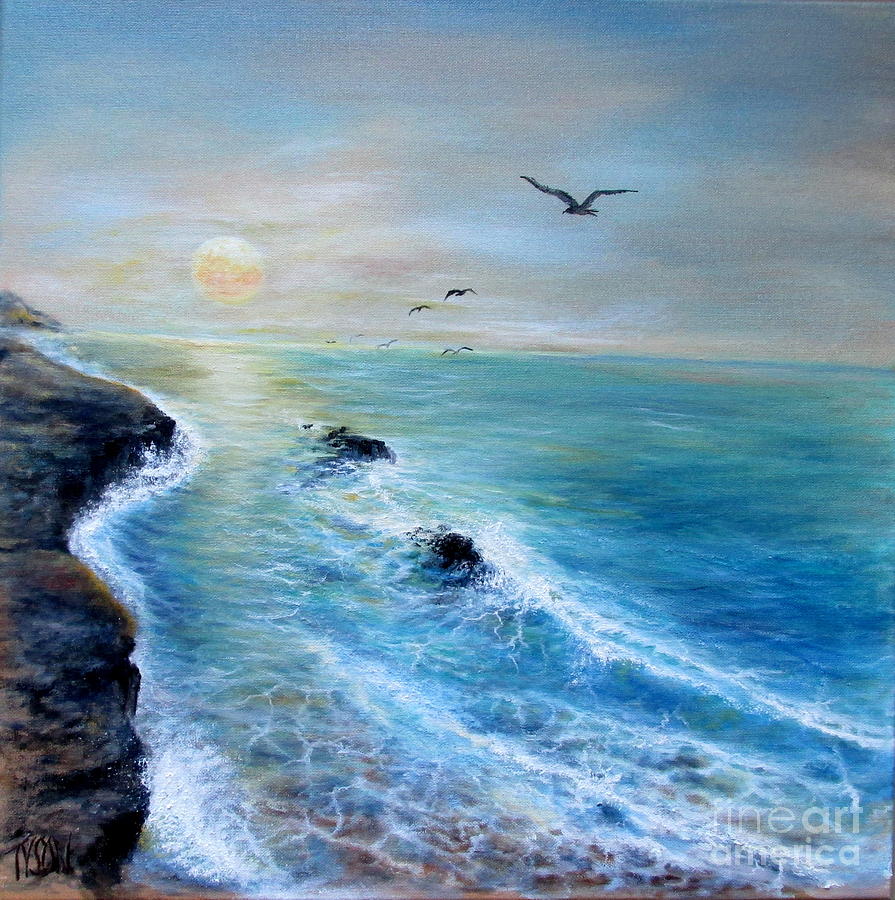 Beach Painting - Peaceful by John Tyson