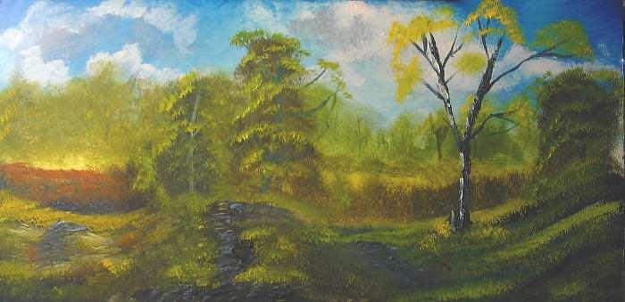 Peaceful land 12x24 by artist bryan perry Painting by Bryan Perry Peaceful land 12x24 by artist bryan perry Painting by Bryan Perry