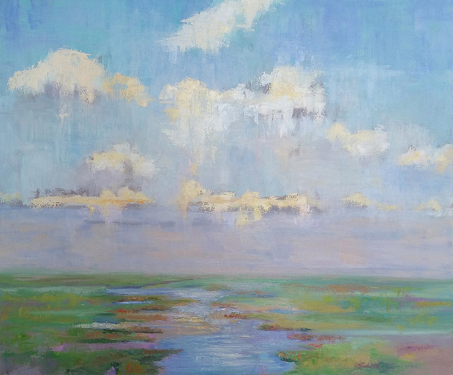 Seascape Painting - Peaceful marsh by Julie Brayton Seascape Painting - Peaceful marsh by Julie Brayton