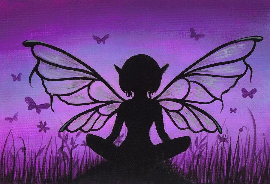 Fairy Painting - Peaceful Meadows by Elaina  Wagner