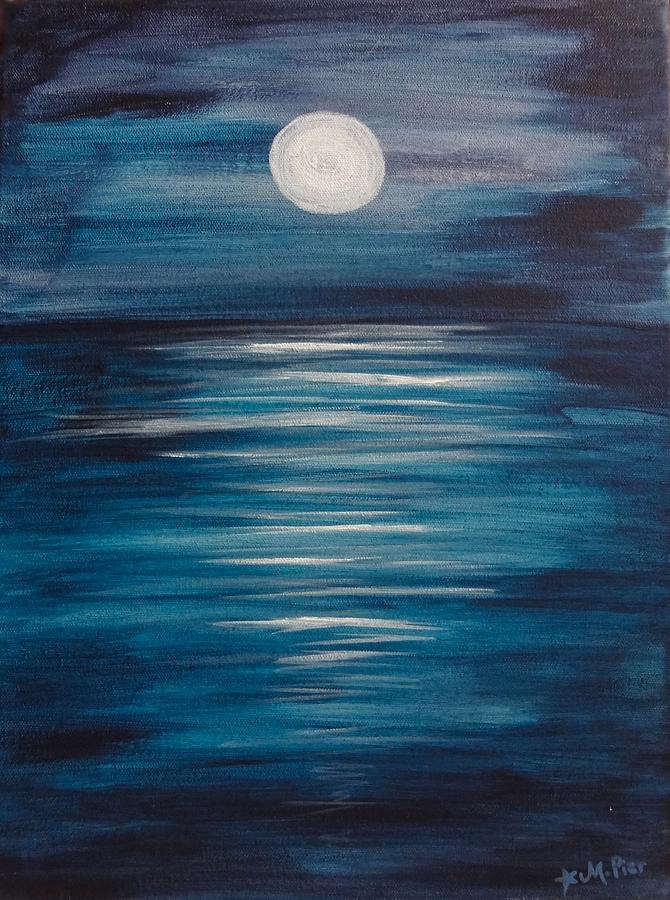 Peaceful Moon at Sea Painting by Michelle Pier