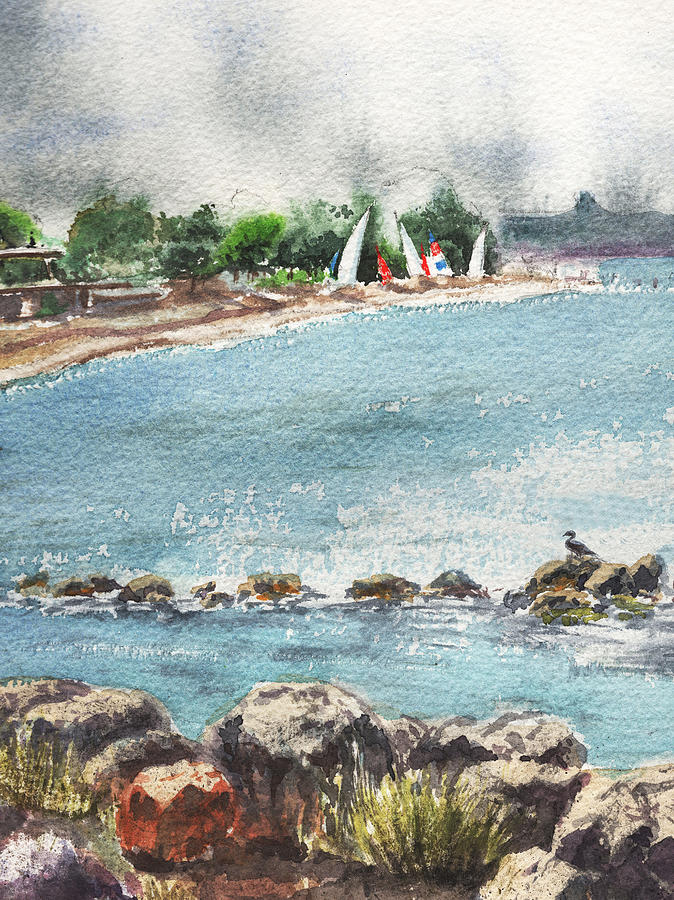 Peaceful Morning At The Harbor  Painting by Irina Sztukowski
