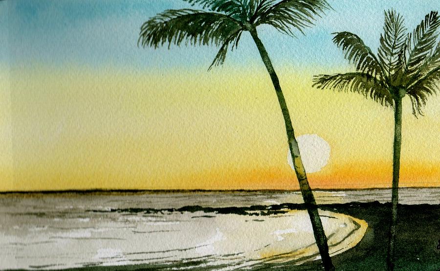 Peaceful Palms Painting by Brenda Owen