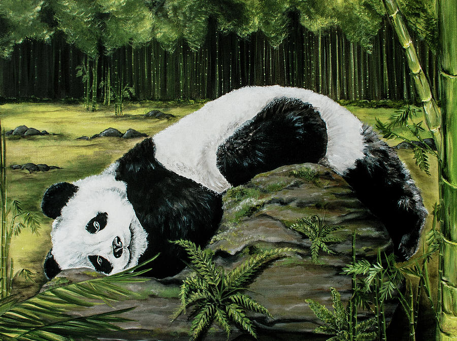 Nature Painting - Peaceful Panda by Vivian Casey Fine Art