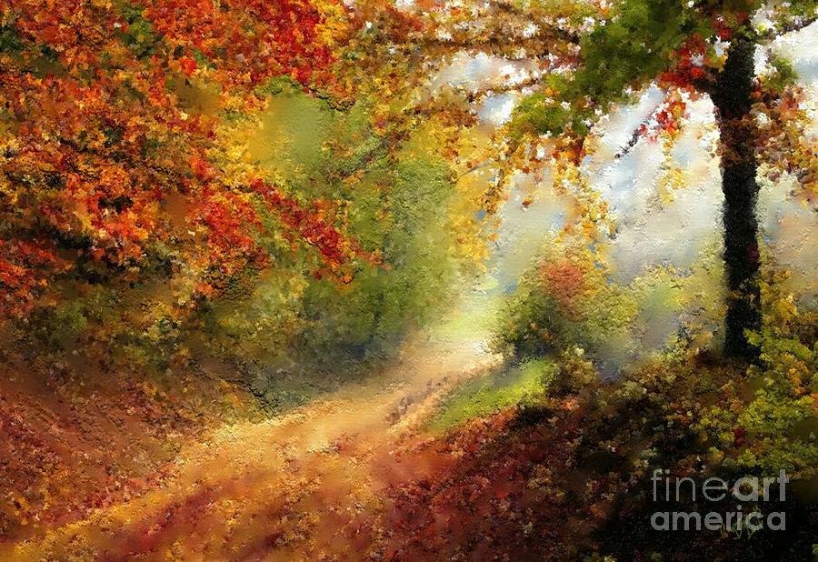 Peaceful Path Painting by Carrie Joy Byrnes