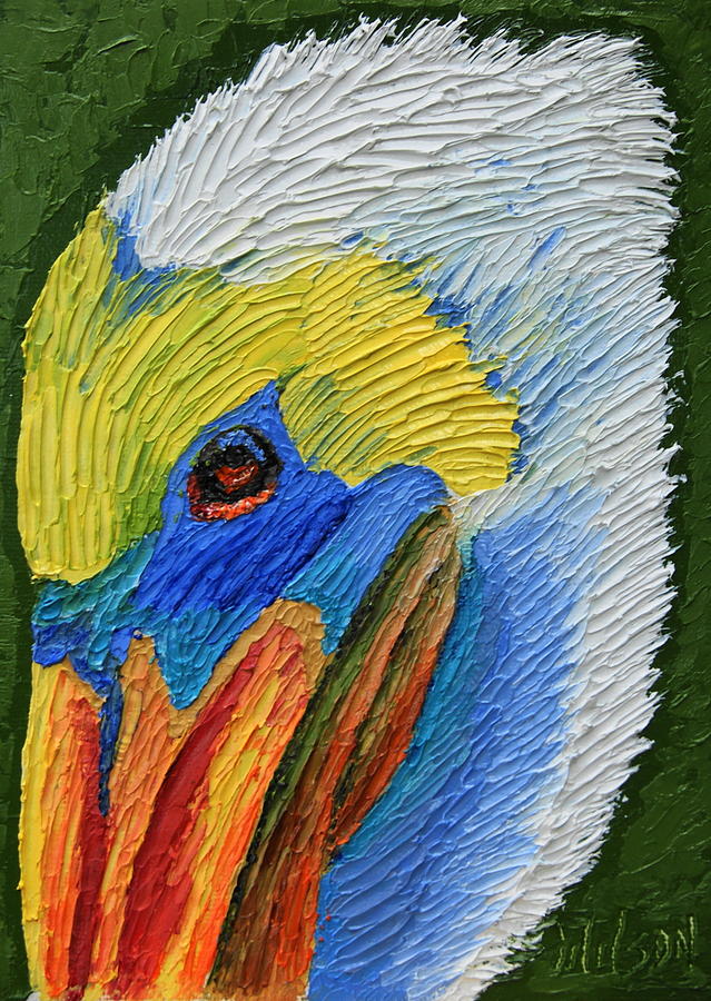 Pelican Painting - Peaceful Pelican by Chrys Wilson