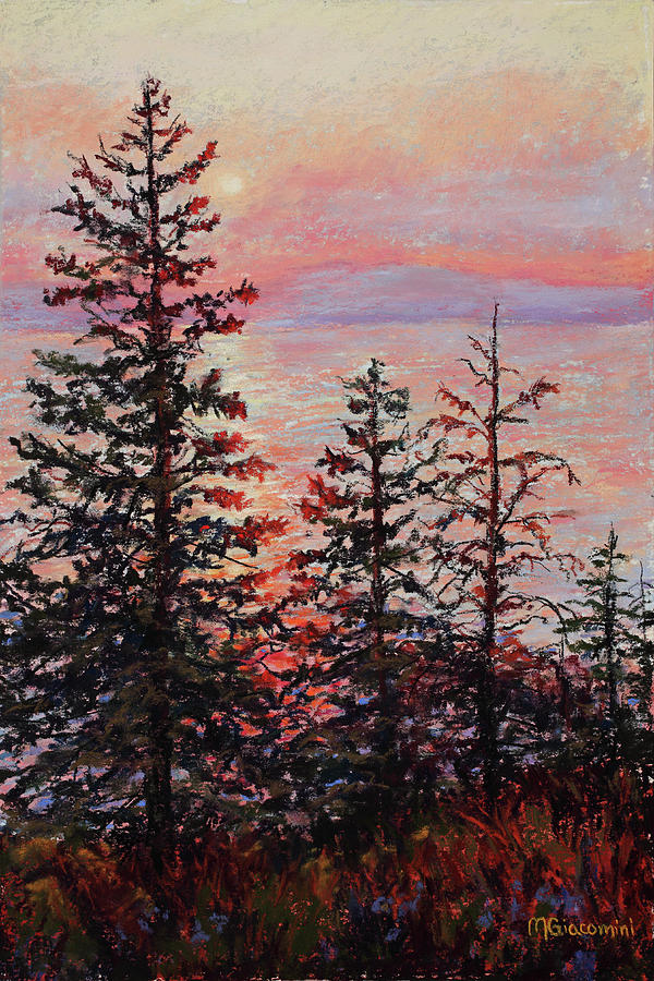 Peaceful Pines Painting by Mary Giacomini