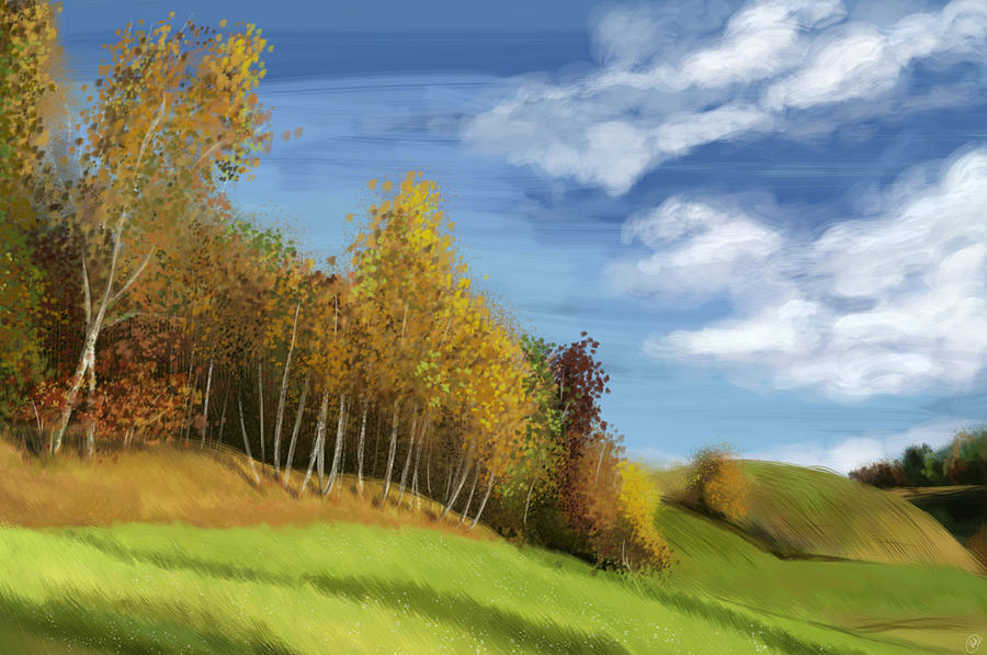 Fall Painting - Peaceful scenery by Kate Black