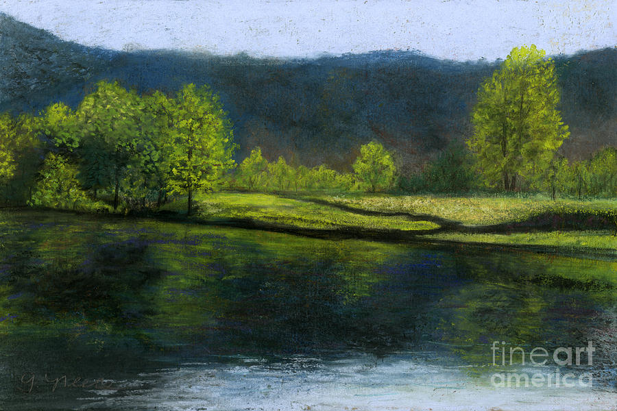 Peaceful Shoreline Painting by Ginny Neece