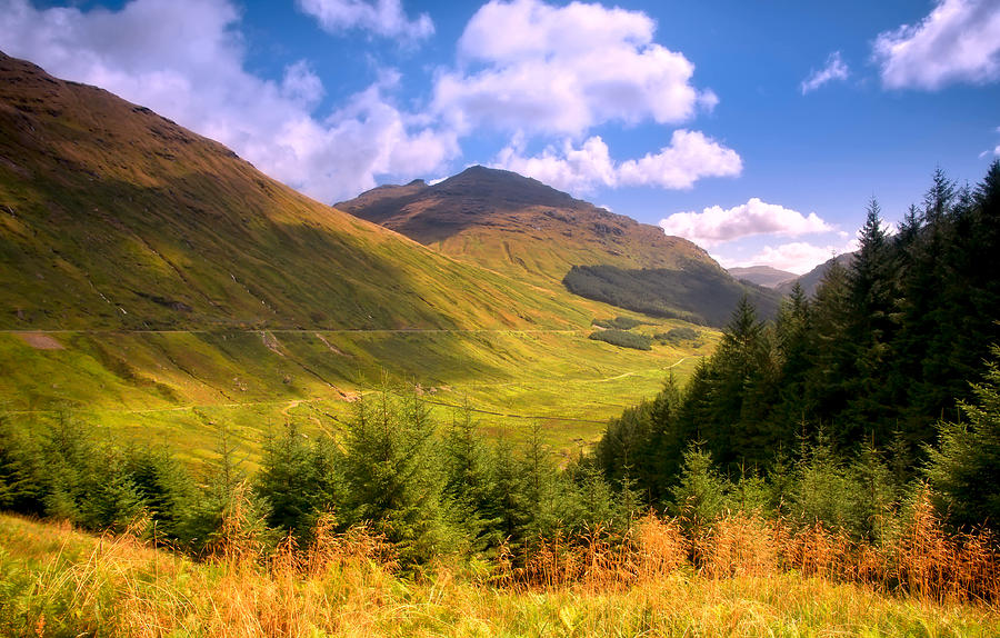 Peaceful Sunny Day in Mountains. Rest and Be Thankful. Scotland Photograph by Jenny Rainbow