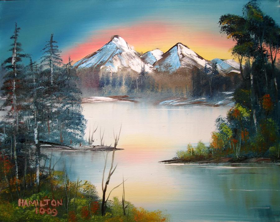 Peaceful Sunset Painting by Larry Hamilton - Fine Art America