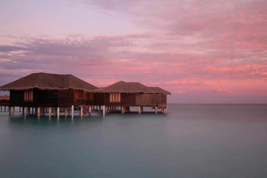 Beach Photograph - Maldives Paradise Sunset Zen Nightscape by Katrina Lau
