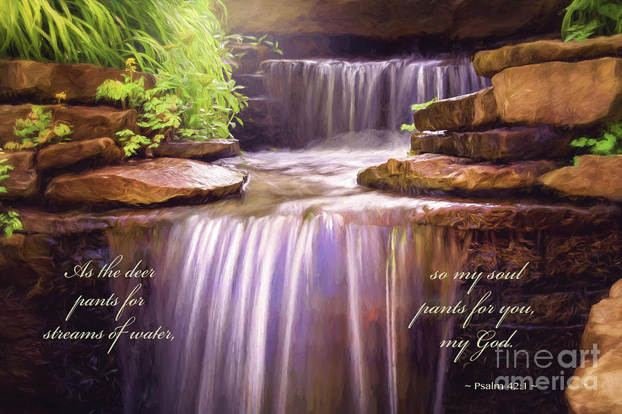 Peaceful Waters Psalm 42 Digital Art by Sharon McConnell