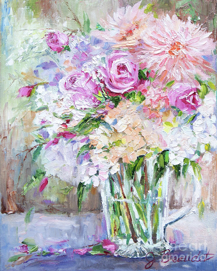 Peach and Pink Bouquet Painting by Jennifer Beaudet