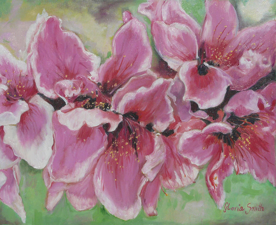Peach Blossoms Painting by Gloria Smith