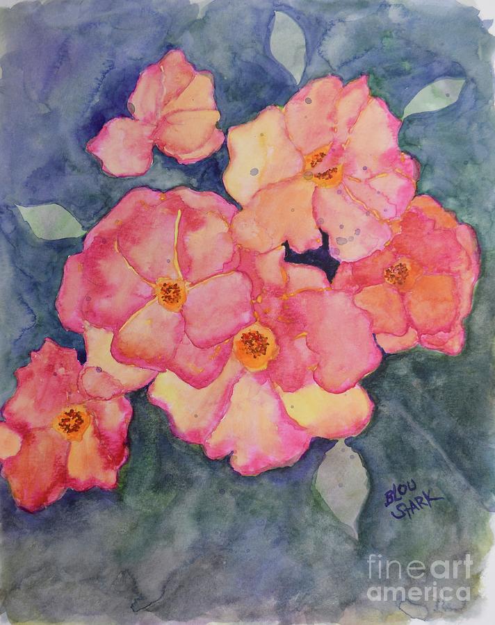Peach Drift Roses  Painting by Barrie Stark