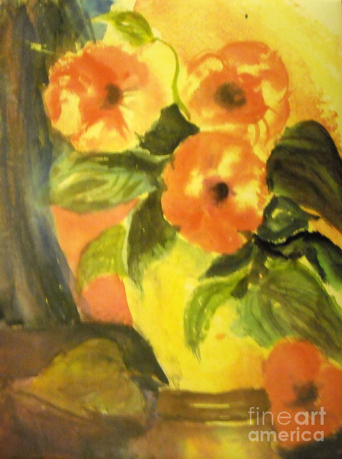 Poppy Painting - Peach Poppies by Aldonia Bailey
