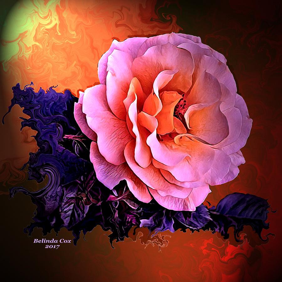Peach Rose Digital Art by Artful Oasis