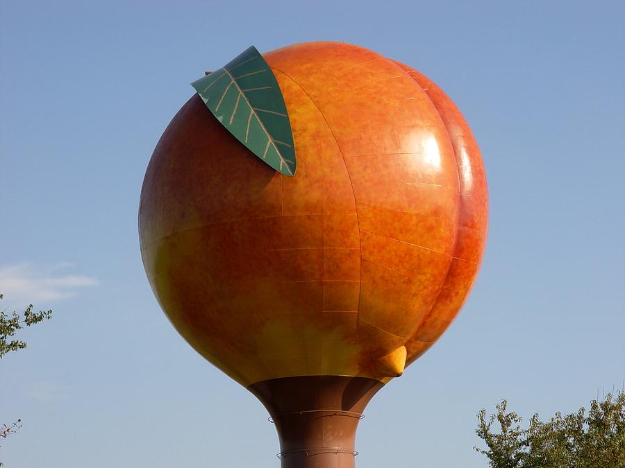 Peach Photograph - Peach Water Tower by Marc Mesa
