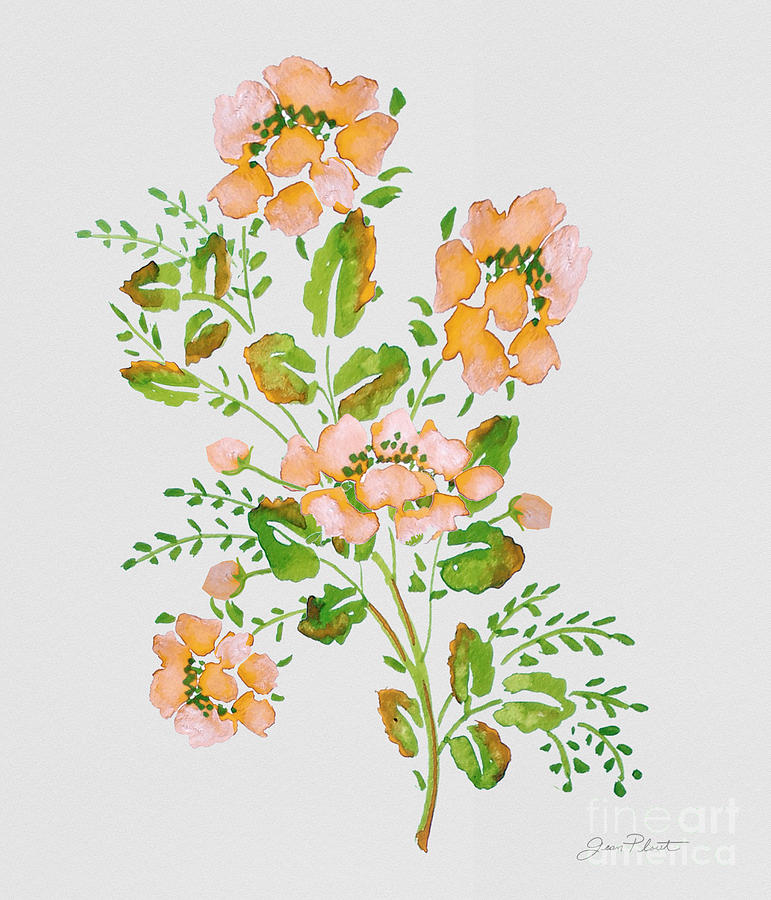 Peach Wild Rose-JP3791 Painting by Jean Plout