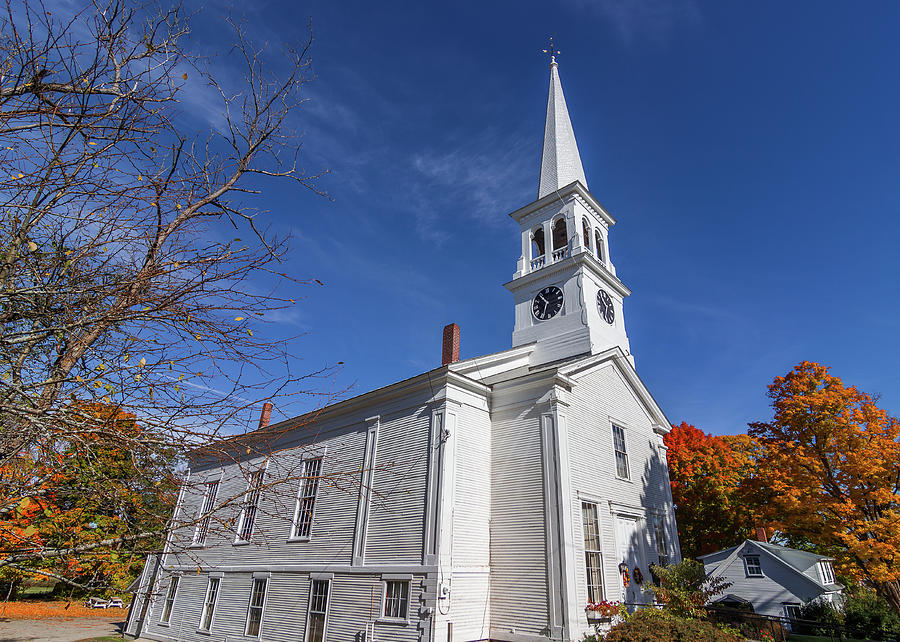 Peacham Church in Fall Photograph by Tim Kirchoff
