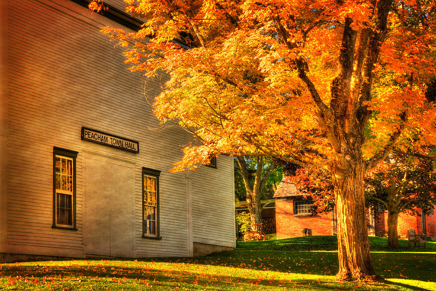 Peacham Vermont Photograph - Peacham Town Hall - Vermont in Autumn by Joann Vitali