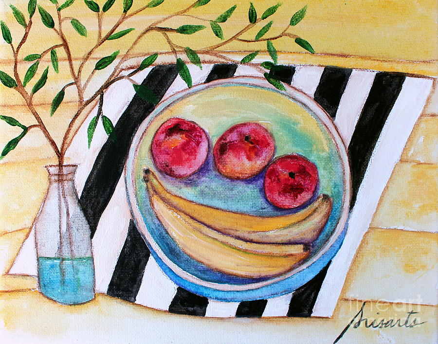 Peaches And Bananas Painting by Pristine Cartera Turkus