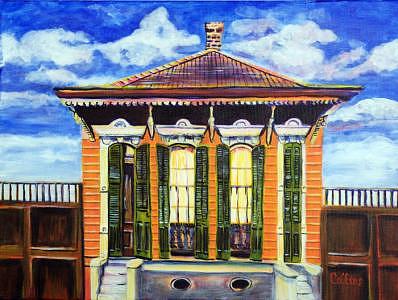 New Orleans Painting - Peaches And Green by C D Collins New Orleans Painting - Peaches And Green by C D Collins