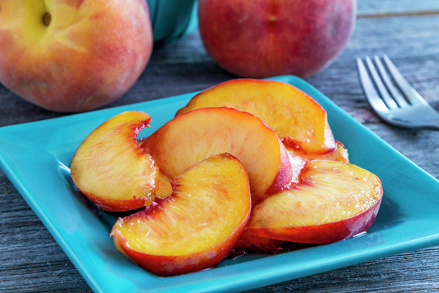 Peaches for Lunch Photograph by Teri Virbickis