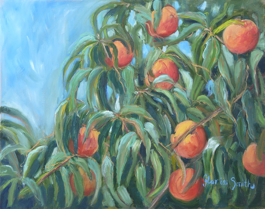 Peaches Painting by Gloria Smith