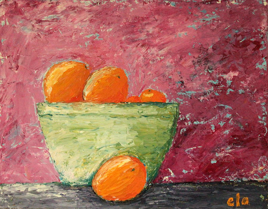 Peaches in Magenta Painting by Ela Jane Jamosmos