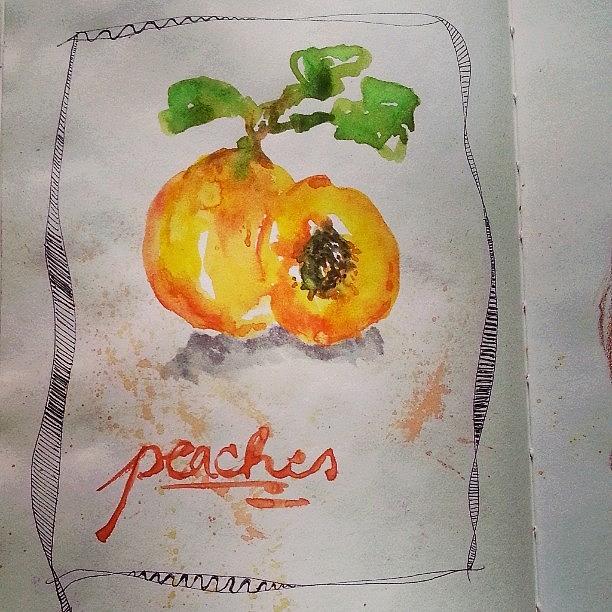Peach Photograph - Peaches In My Art Journal 😍😍😍 by Cristina Parus