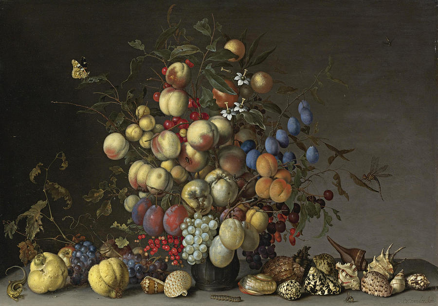 Peaches Plums Oranges Apples Painting by Balthasar van der Ast