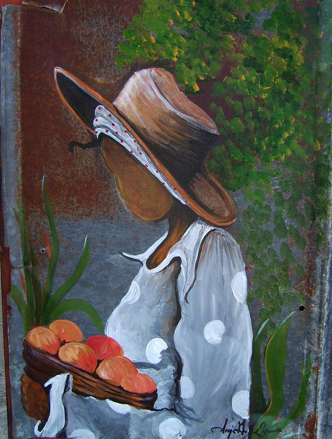 Authentic Painting - My Peaches by Sonja Griffin Evans